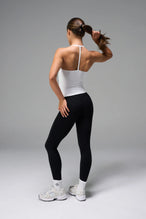 White NeoCloud™ Double Layer Tank Top with medium support for the studio classes, pilates and gym training by TLF Apparel – back view  