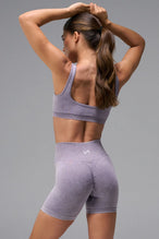 Gray Cosmic Seamless Scrunch Butt Shorts with booty shaping ruching and glute contour seam for workouts and gym training by TLF Apparel – back view 