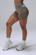 Brown Tempo 6 Inch Gym Shorts With Pockets showing sculpted fit and dual side phone pockets by TLF Apparel – side view