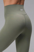 Sage Tempo High Waisted Workout Leggings with butt lifting sculpting design and snatched waist fit for gym training and workouts by TLF Apparel – back view