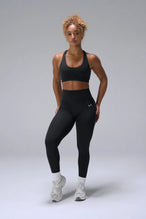 Black Tempo Leggings With Pockets, high waisted workout leggings for Gym-To-Street® wear by TLF Apparel – front view