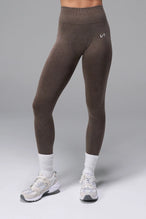 Brown Cosmic Seamless Scrunch Butt Leggings with booty shaping ruching and glute contour seam for gym training and workouts by TLF Apparel – back view 