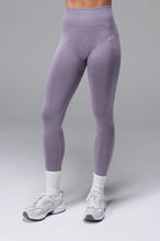 Gray Cosmic Seamless Scrunch Butt Leggings with booty shaping ruching and glute contour seam for gym training and workouts by TLF Apparel – back view 