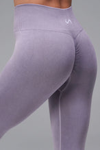 Gray Cosmic Seamless Scrunch Butt Leggings with sculpting seamless fabric and supportive ribbed waistband for gym workouts and training by TLF Apparel – front view 