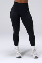 Black NeoCloud™ Secret Glute Seam Leggings with scrunch lift and breathable cloud-soft fabric for gym training by TLF Apparel – front view
