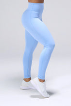 Blue NeoCloud™ Secret Glute Seam Leggings showing scrunch lift, sculpted fit, soft fabric by TLF Apparel – side view