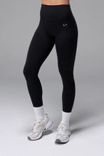 Black NeoCloud™ V Back Gym Leggings with smooth, sculpting fit and second-skin comfort by TLF Apparel – front view  
