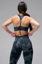Back View of Green Tie Dye TLF Cosmic Seamless Sports Bra features adjustable strap for custom fit with high support for performance and functionality