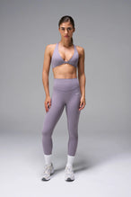 Gray Tempo Front Clasp Sports Bra with Luxe DNA™ fabric and medium support for workouts and training by TLF Apparel – front view