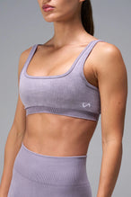 Gray Cosmic Seamless Open Back Sports Bra showing sculpted side fit and seamless performance fabric by TLF Apparel – side view 