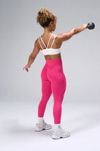 Cream NeoCloud™ Strappy Sports Bra showing strappy back design and breathable cloud-soft fabric by TLF Apparel – back view
