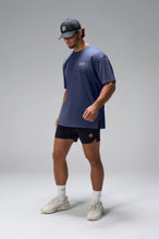 Navy Further Dura Cotton Short Sleeve Tee showing relaxed oversized fit in 100% Dura Cotton by TLF Apparel – side view