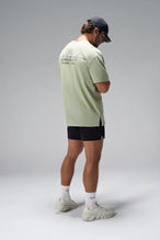 Green Further Dura Cotton Short Sleeve Tee showing oversized drape and gym-to-street fit by TLF Apparel – side view