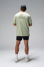 Green Further Dura Cotton Short Sleeve Tee with oversized relaxed fit and vintage stone wash finish by TLF Apparel – back view
