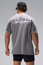Gray RI Oversized Dura Cotton Short Sleeve Tee showing Redefine Impossible back graphic and oversized fit by TLF Apparel – back view 
