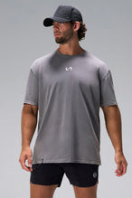 Gray RI Oversized Dura Cotton Short Sleeve Tee with oversized relaxed fit and vintage stonewash finish by TLF Apparel – front view