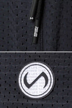 Grey Reps Mesh 5 Inch Fitted Shorts showing Mesh Tech DNA™ fabric, side split hem construction, and premium details by TLF Apparel – detail view