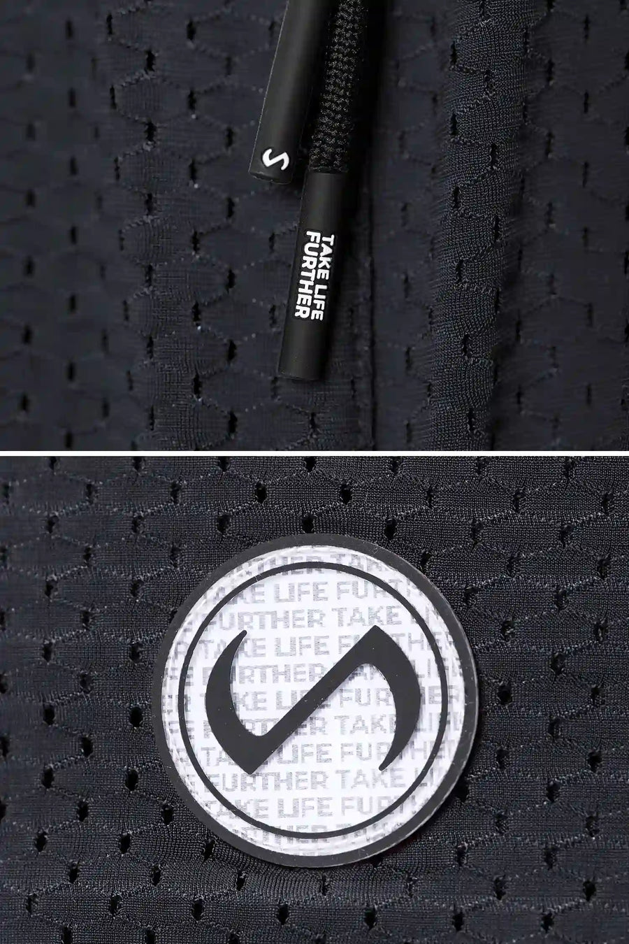 Grey Reps Mesh 5 Inch Fitted Shorts showing Mesh Tech DNA™ fabric, side split hem construction, and premium details by TLF Apparel – detail view