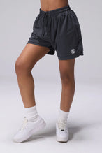Grey Reps Mesh 5 Inch Shorts with lightweight breathable mesh fabric, zip pockets, and 4-way stretch performance for gym training and workouts by TLF Apparel – front view