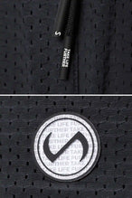 Grey Reps Mesh 5 Inch Shorts showing Mesh Tech DNA™ fabric, side split hem construction, and premium details by TLF Apparel – detail view