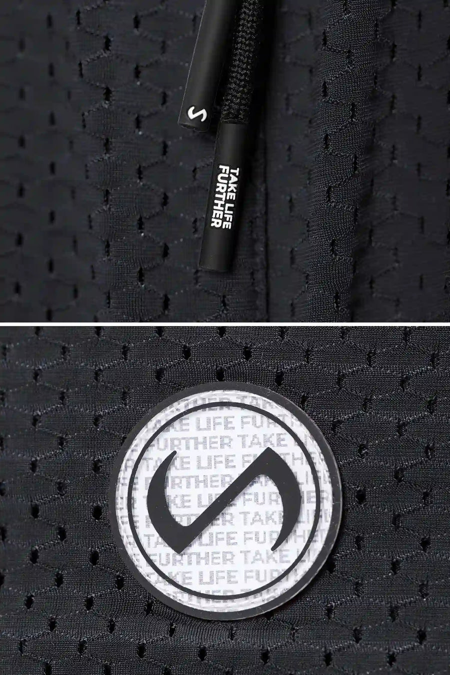 Grey Reps Mesh 5 Inch Shorts showing Mesh Tech DNA™ fabric, side split hem construction, and premium details by TLF Apparel – detail view