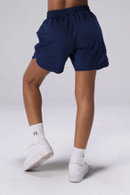 Navy Reps Mesh 5 Inch Shorts showing fitted athletic silhouette and breathable mesh performance fabric by TLF Apparel – back view