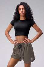 Taupe Reps Mesh 5 Inch Shorts with fathletic silhouette, zip pockets, and lightweight mesh fabric for training by TLF Apparel – front view