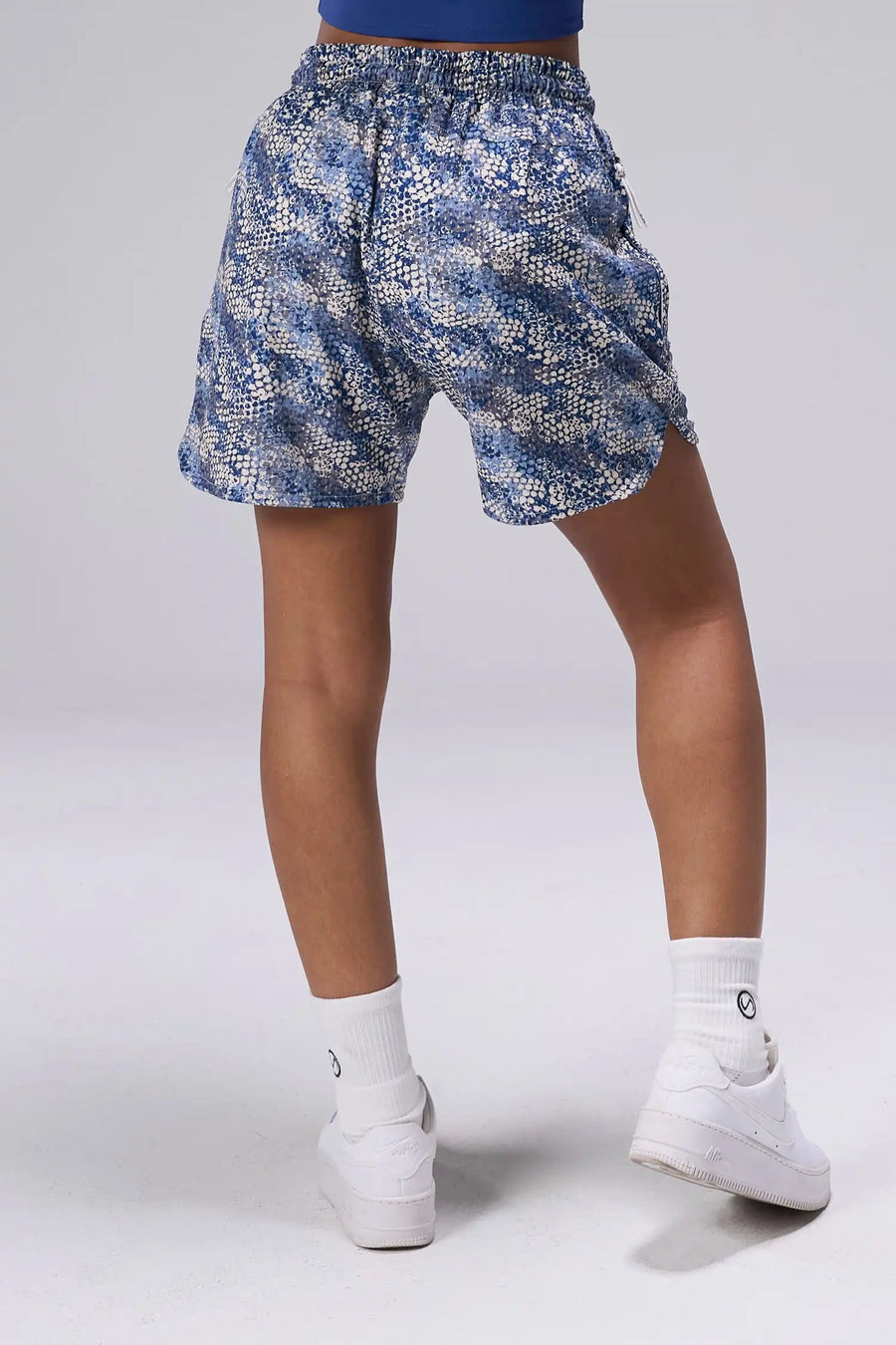 Snake Skin Print Reps Mesh 5 Inch Shorts showing fitted athletic silhouette and breathable mesh performance fabric by TLF Apparel – back view