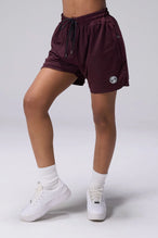 Maroon Reps Mesh 5 Inch Shorts with lightweight breathable mesh fabric, zip pockets, and 4-way stretch performance for gym training and workouts by TLF Apparel – front view