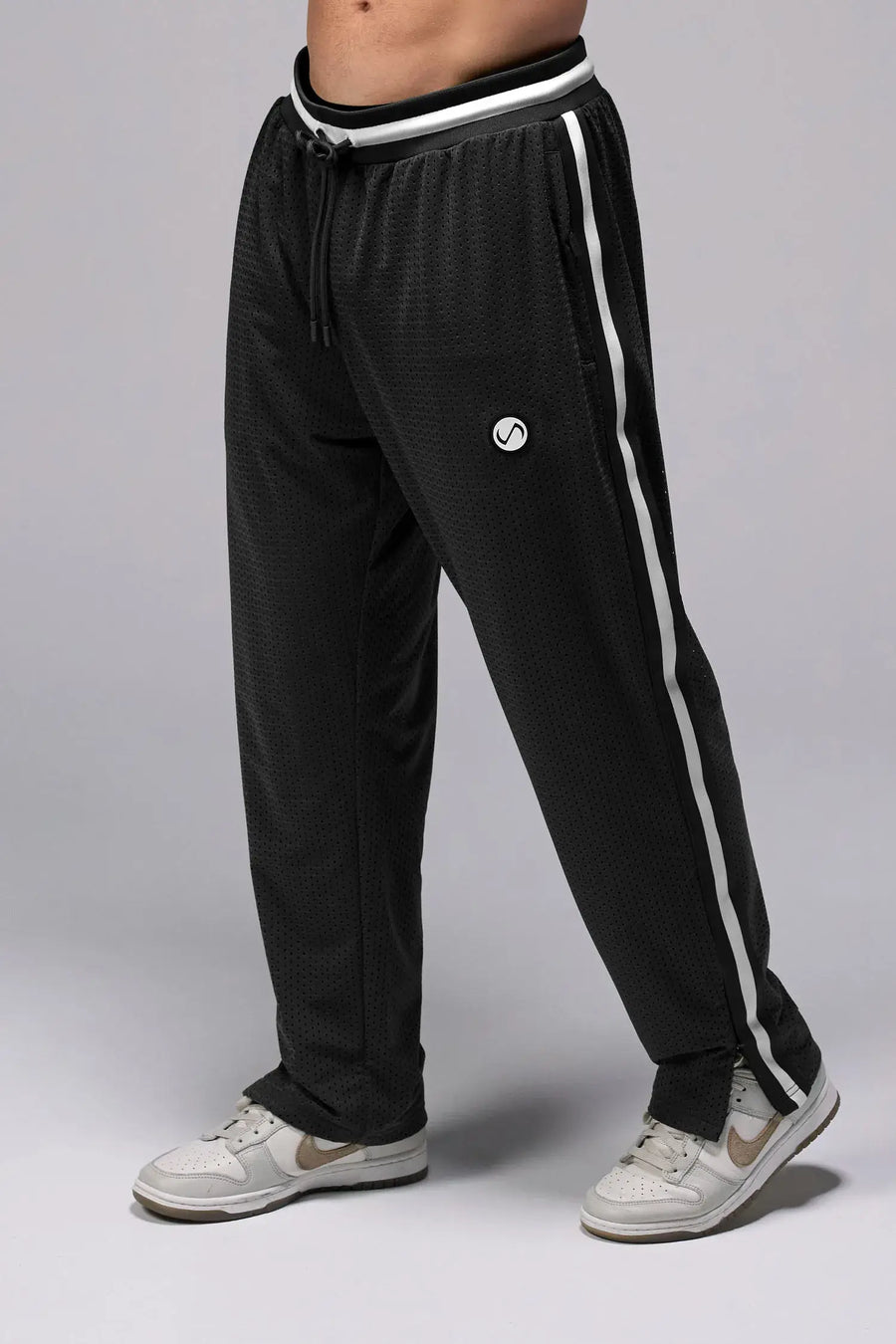 Front View of Evolve Mesh Track Pants – Men’s Joggers & Sweatpants - Black