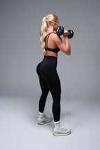 Back View of Black TLF NeoCloud™ Secret Glute Seam Leggings featuring our new secret glute seam technology to lift and shape your glutes. 