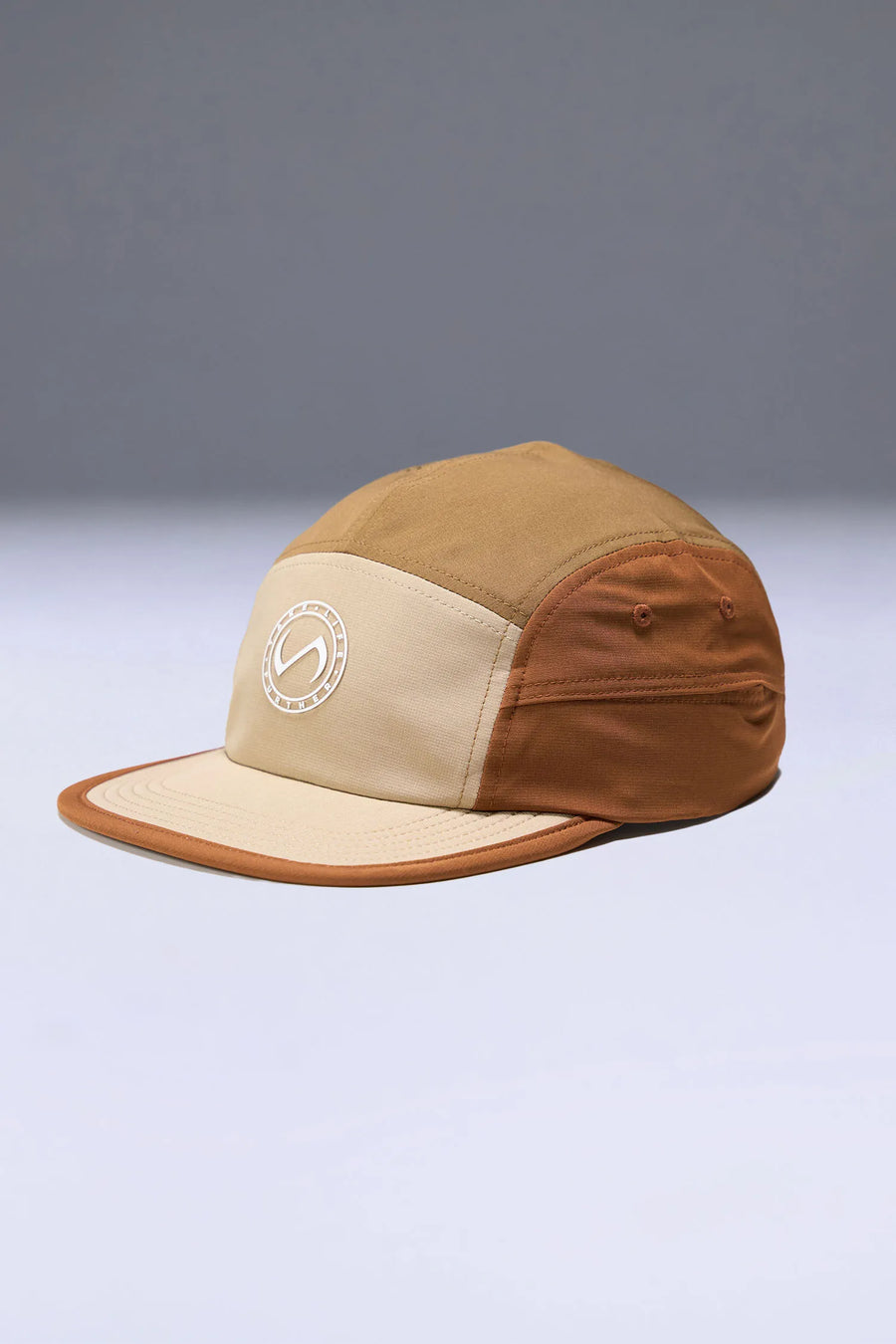 Brown Pluma Packable Hat with ultra-light ripstop fabric and extended performance brim for training and outdoor workouts by TLF Apparel – front view