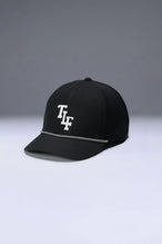 Black Flex Grid Varsity Rope Hat with structured silhouette and rope accent across front panel by TLF Apparel – side view 