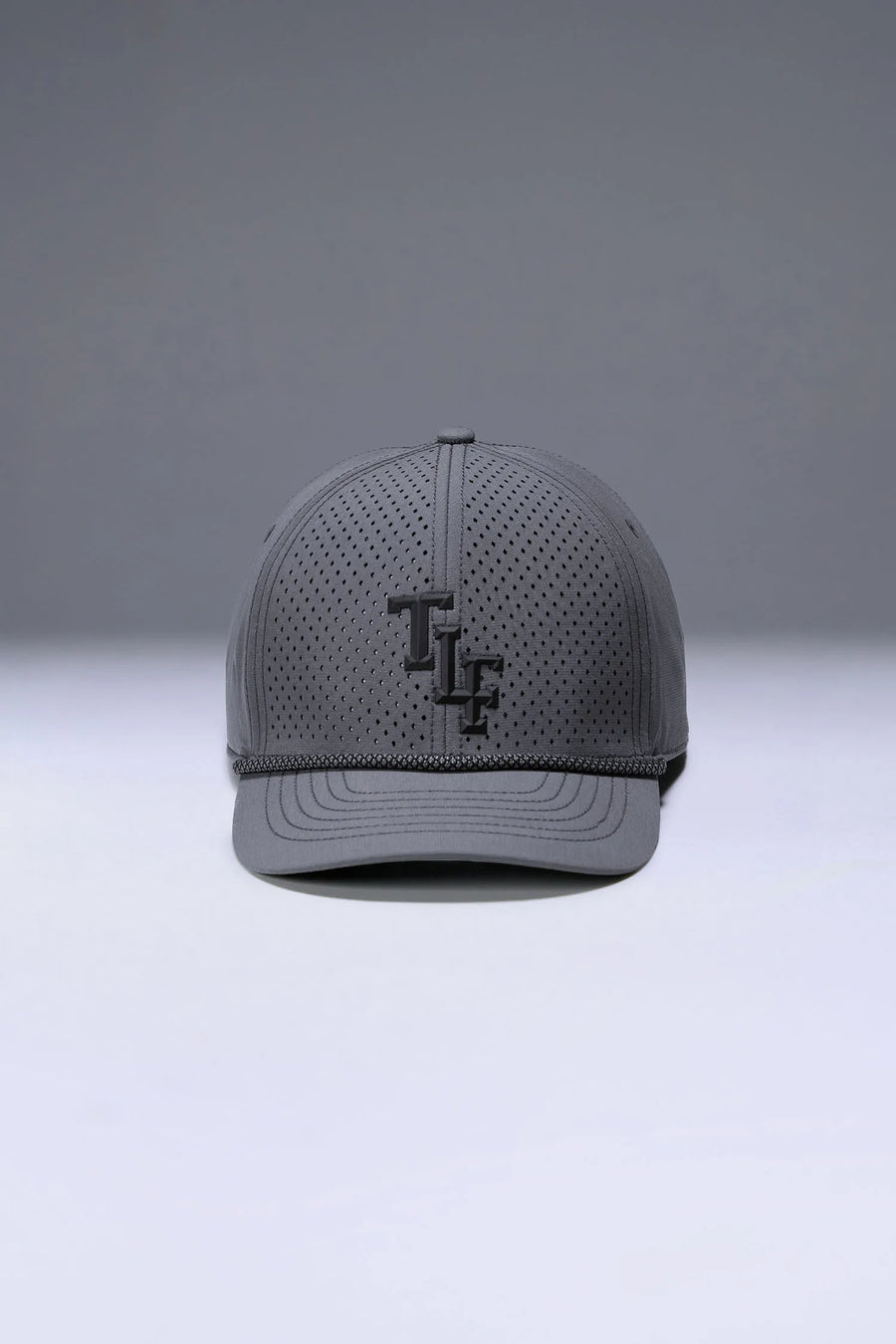 Gray Flex Grid Varsity Rope Hat with moisture-wicking interior sweatband and durable athletic build by TLF Apparel – interior detail view 