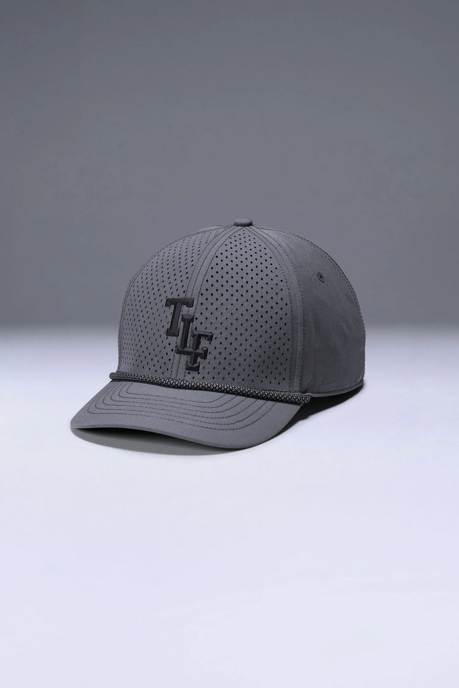 Gray Flex Grid Varsity Rope Hat with moisture-wicking interior sweatband and durable athletic build by TLF Apparel – interior detail view 