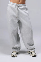 Front View Of Scuba Tech Wide Leg Sweatpants in Gray