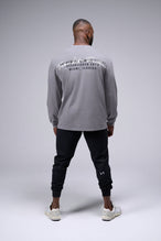 Back View of Quiet Shade TLF Arc Dura Cotton Oversized Long Sleeve, durable, vintage wash tee for gym or street wear