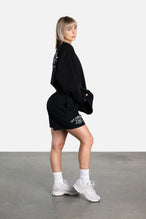 Side View of Black Athletic Club Oversized Sweatshirt