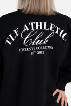 Back View of Black Athletic Club Oversized Sweatshirt