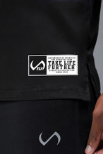 Detail Front View of Black TLF Athletic Dept Cotton Luxe Oversized Tee featuring a bold 2 one graphic print design across the chest in our oversized shirt fit