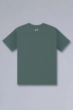 Detail View of Green TLF Athletic Dept Cotton Luxe Oversized Tee featuring a bold 2 one graphic print design across the chest in our oversized shirt fit