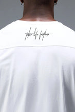 Detail Back View Of Back Script Oversized Tee in White
