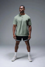 Back View Of Back Script Oversized Tee in Green