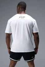 Back View Of Back Script Oversized Tee in White