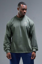 Detail Front View of Cypress TLF Blur Oversized Heavy Weight Long Sleeve, durable and versatile for gym or street wear 