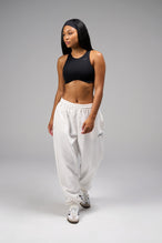 Front View of White Chill Oversized Sweatpants