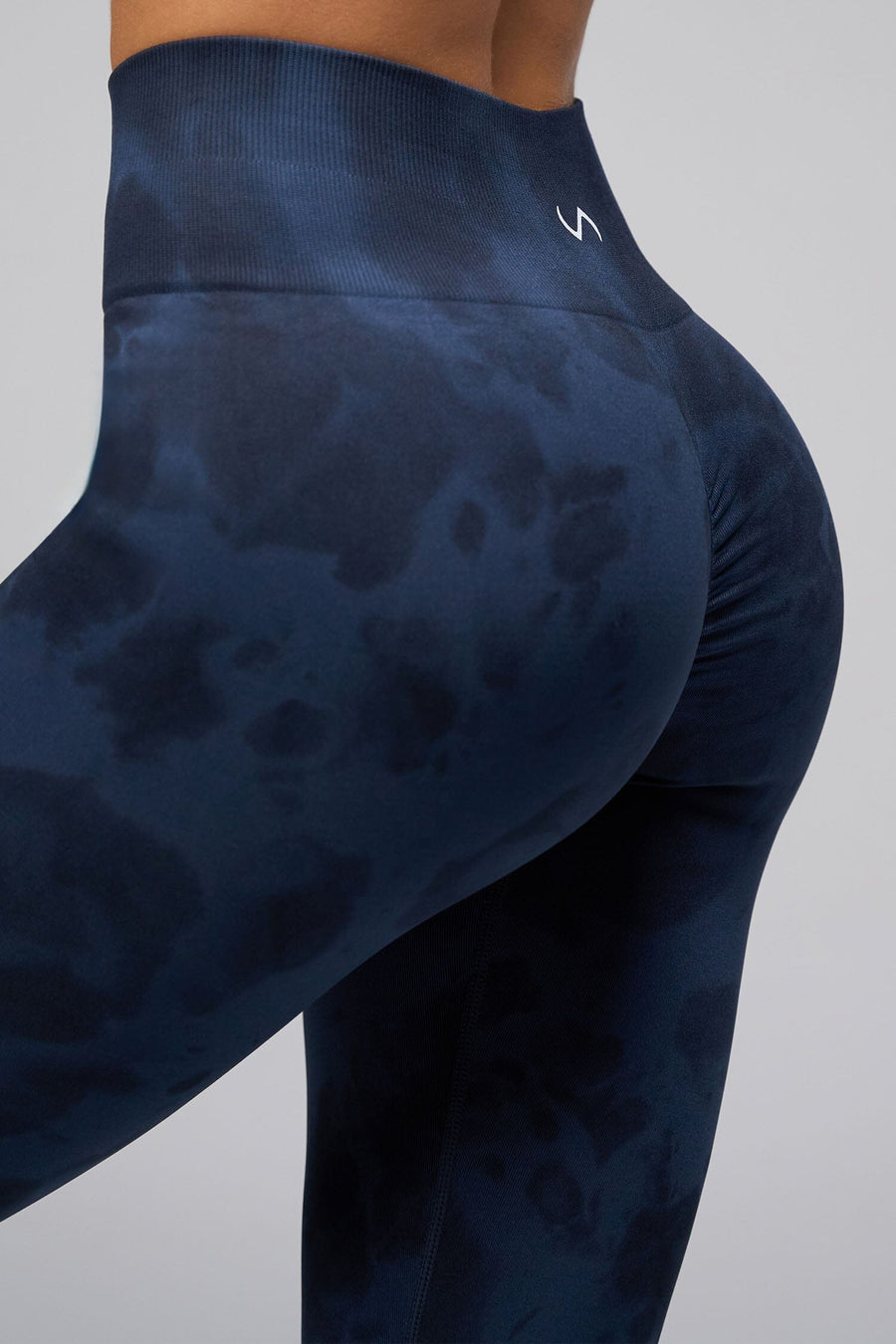 Back View Of Cosmic Seamless Square Neck Sports Bra in Midnight Eclipse