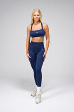Front View of Cosmic Seamless Scrunch Butt Leggings in Deep Navy
