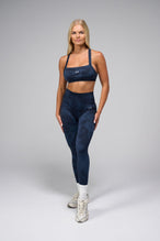 Front View Of Cosmic Seamless Square Neck Sports Bra in Midnight Eclipse