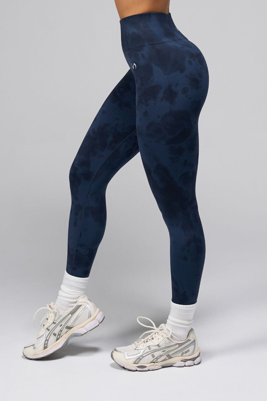 Side View Of Cosmic Seamless Square Neck Sports Bra in Midnight Eclipse